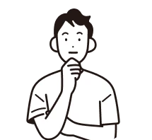 データ活用の課題を考える人物のイラスト