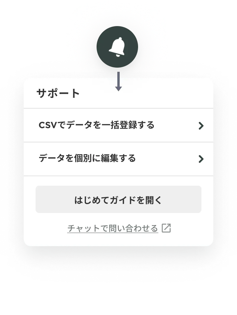 ページごとに内容特化したヘルプウィジェット常駐
