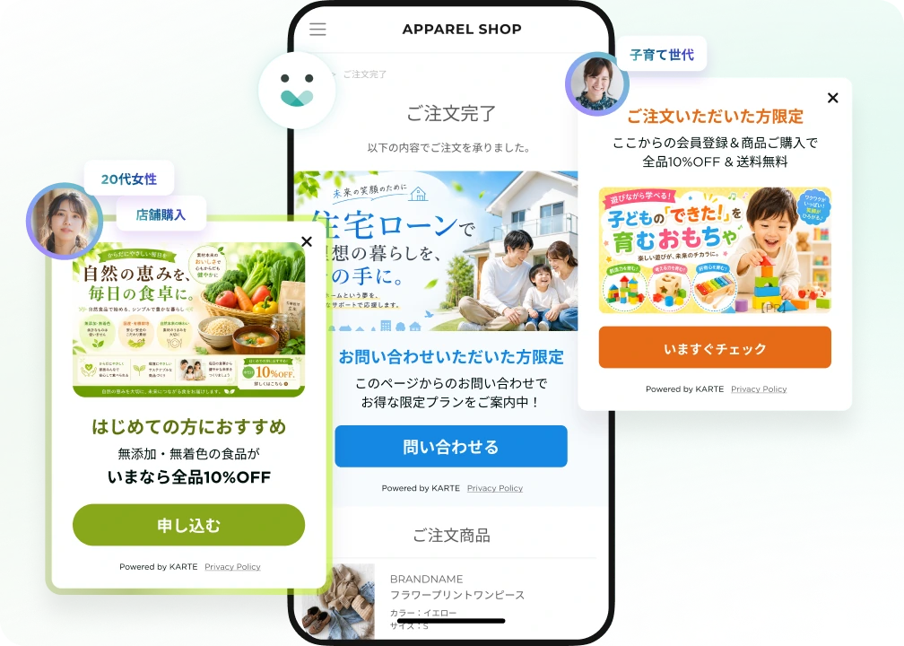 コンテクストに応じた広告体験の図解